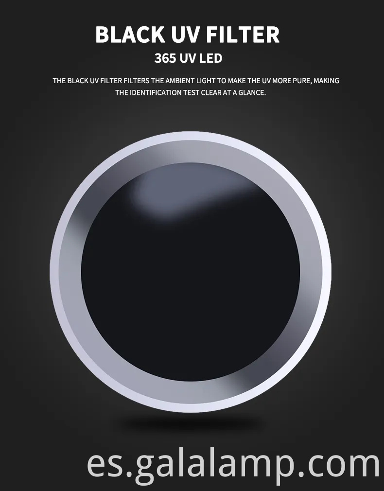 Linterna UV USB portátil para detectar dinero falsificado